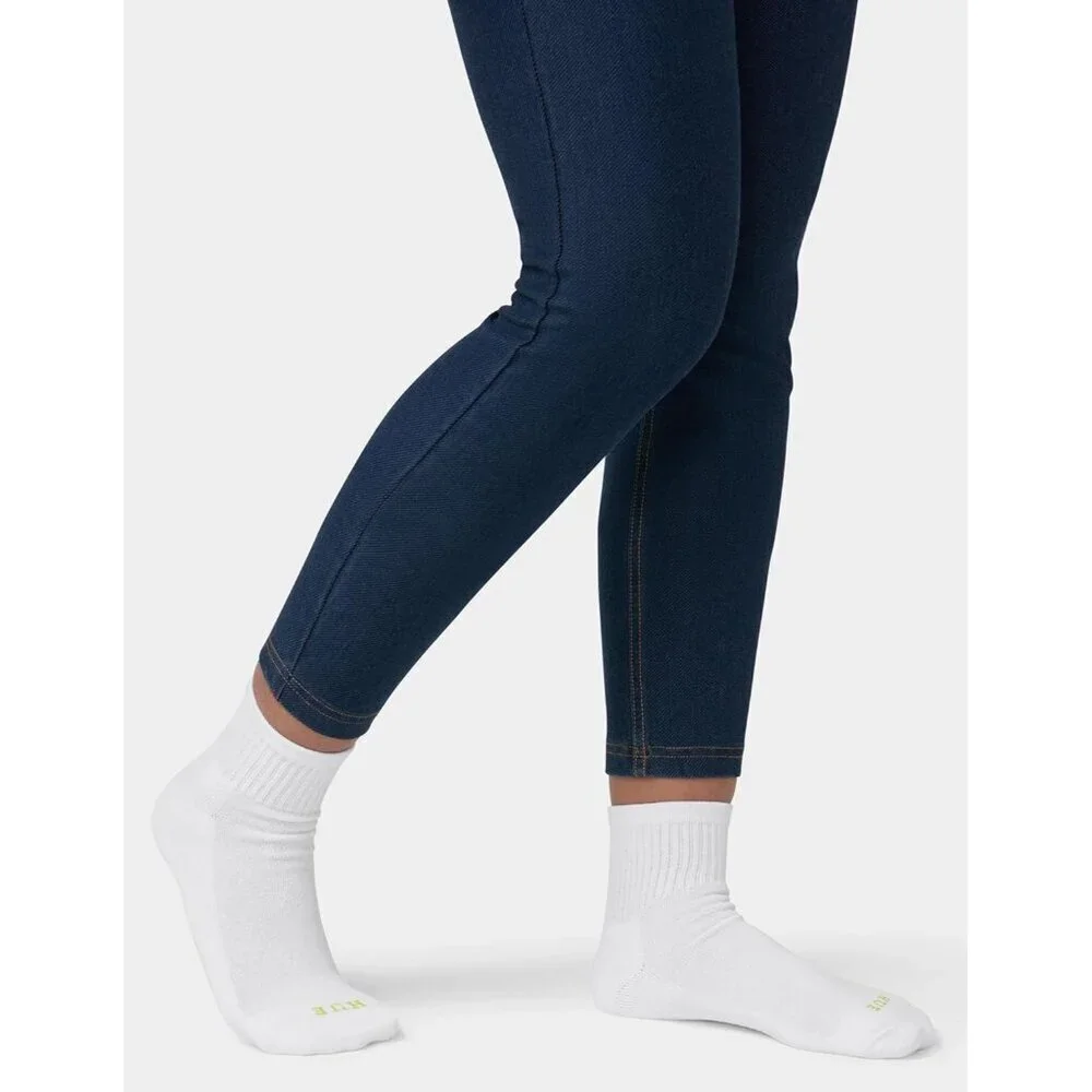 Women's White 6-pack Imported Knit Mini Crew Socks